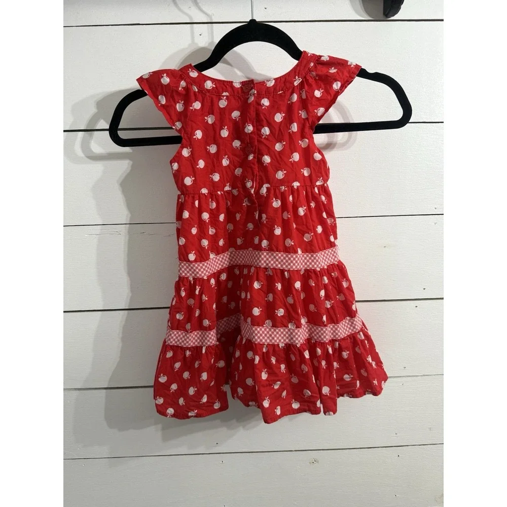 VTG Disney Girls‎ Size 4 Snow White Red Apple Gingham Bow Dress Cottage Core Y2K